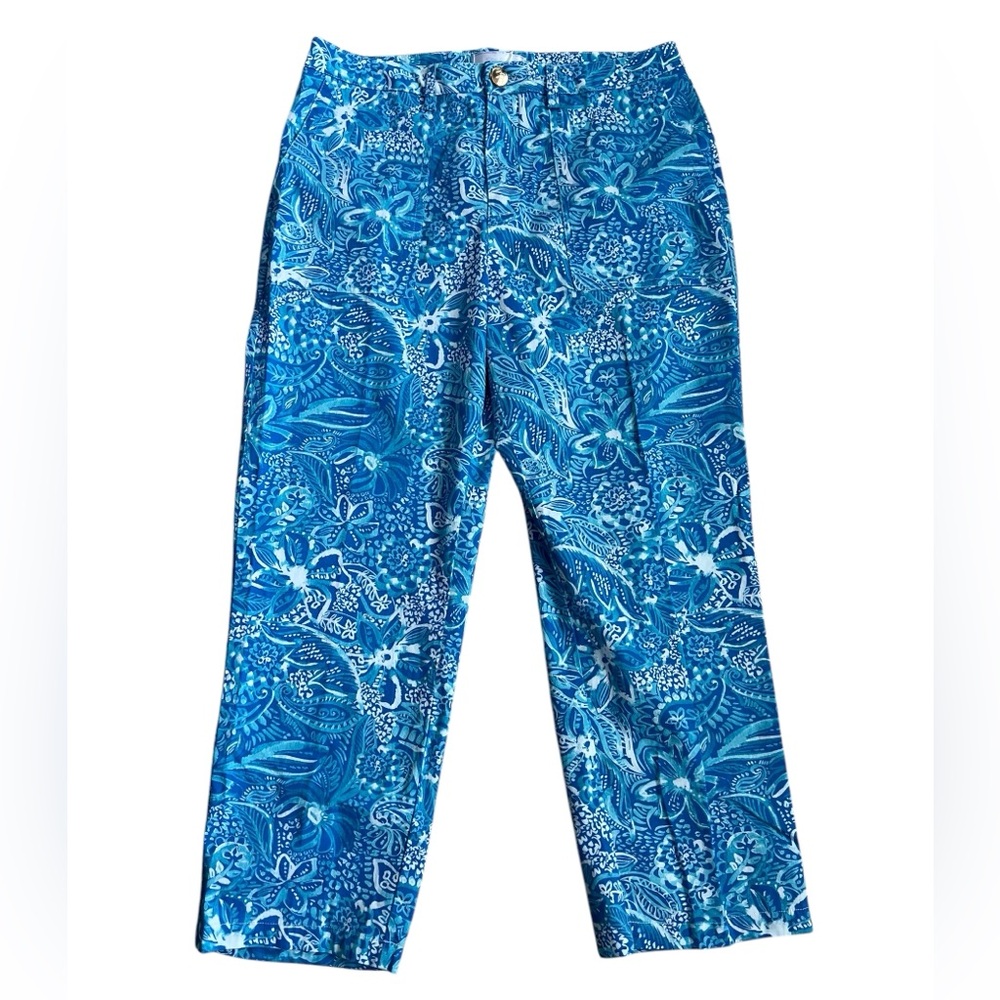 Stella Parker Small Blue Floral Patterned Pants